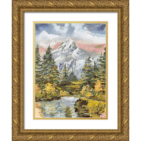 Landscapes in Monet Style IX Gold Ornate Wood Framed Art Print with Double Matting by Medeiros, Celito