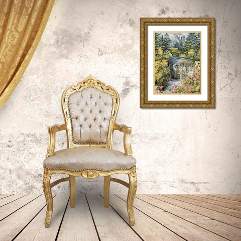 Landscapes in Monet Style X Gold Ornate Wood Framed Art Print with Double Matting by Medeiros, Celito