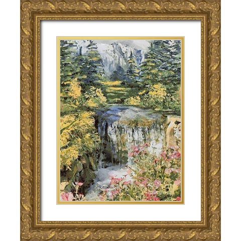 Landscapes in Monet Style X Gold Ornate Wood Framed Art Print with Double Matting by Medeiros, Celito