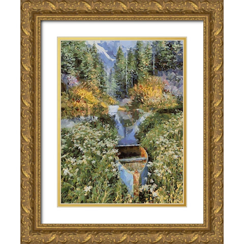 Landscapes in Monet Style XV Gold Ornate Wood Framed Art Print with Double Matting by Medeiros, Celito