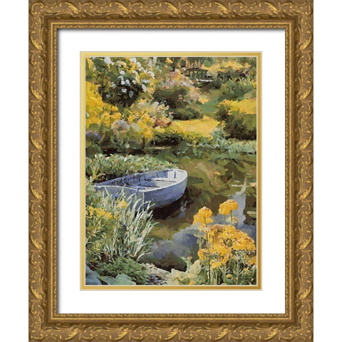 Landscapes in Monet Style XVI Gold Ornate Wood Framed Art Print with Double Matting by Medeiros, Celito