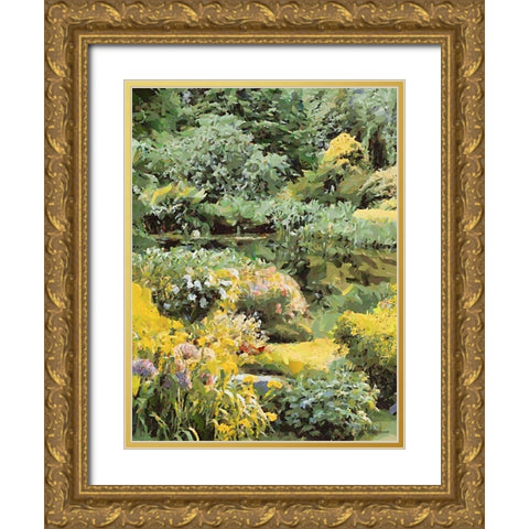 Landscapes in Monet Style XVIII Gold Ornate Wood Framed Art Print with Double Matting by Medeiros, Celito
