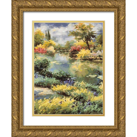 Landscapes in Monet Style XIX Gold Ornate Wood Framed Art Print with Double Matting by Medeiros, Celito