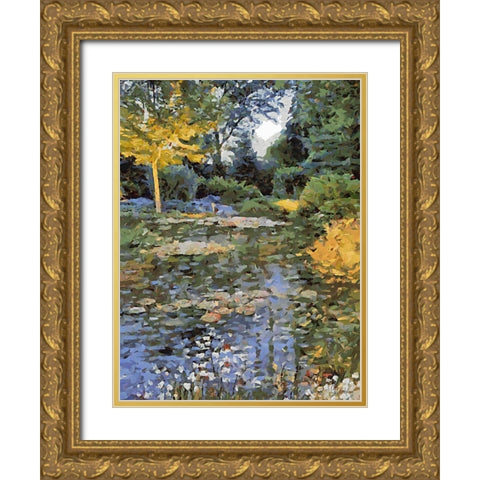 Landscapes in Monet Style XX Gold Ornate Wood Framed Art Print with Double Matting by Medeiros, Celito