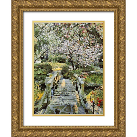 Landscapes in Monet Style XXVII Gold Ornate Wood Framed Art Print with Double Matting by Medeiros, Celito