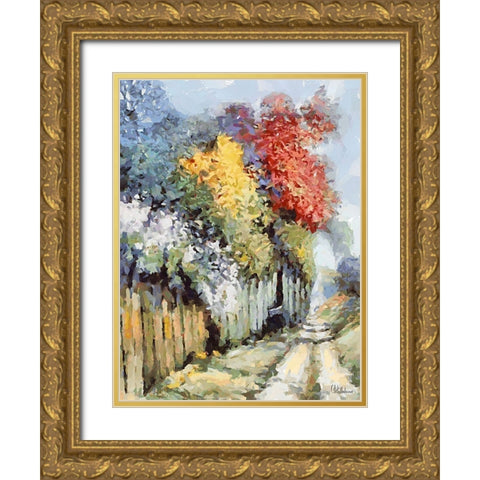 Landscapes in Monet Style XXVIII Gold Ornate Wood Framed Art Print with Double Matting by Medeiros, Celito