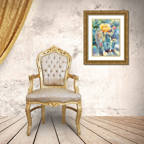 Cactus I Gold Ornate Wood Framed Art Print with Double Matting by Medeiros, Celito