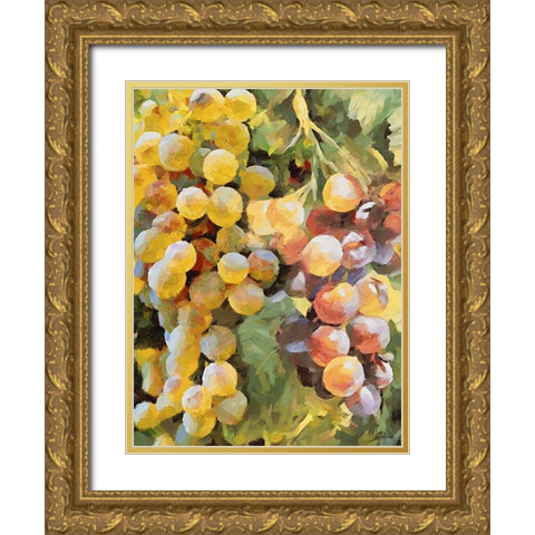 Grapes IX Gold Ornate Wood Framed Art Print with Double Matting by Medeiros, Celito