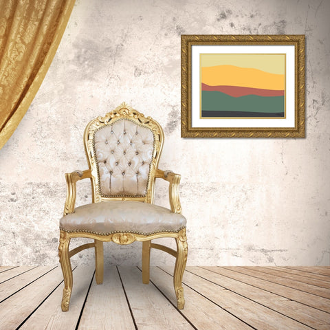 A Game with Abstract Shapes XXXII Gold Ornate Wood Framed Art Print with Double Matting by Medeiros, Celito