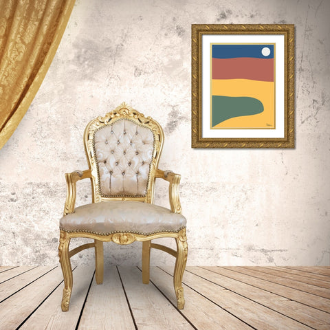 A Game with Abstract Shapes XXXIV Gold Ornate Wood Framed Art Print with Double Matting by Medeiros, Celito
