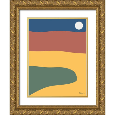 A Game with Abstract Shapes XXXIV Gold Ornate Wood Framed Art Print with Double Matting by Medeiros, Celito