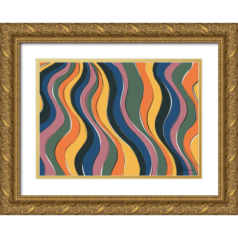 A Game with Abstract Shapes XLII Gold Ornate Wood Framed Art Print with Double Matting by Medeiros, Celito