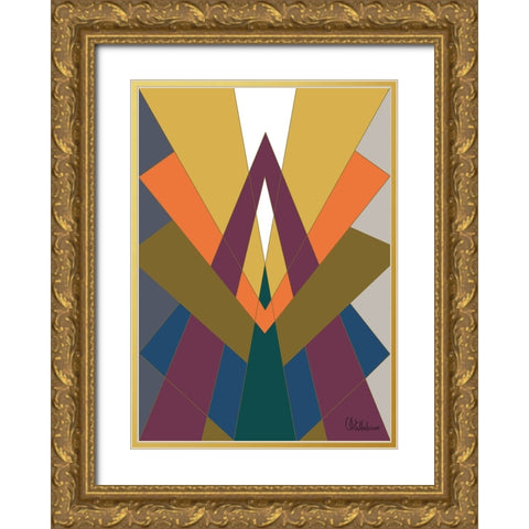 A Game with Abstract Shapes XLIII Gold Ornate Wood Framed Art Print with Double Matting by Medeiros, Celito