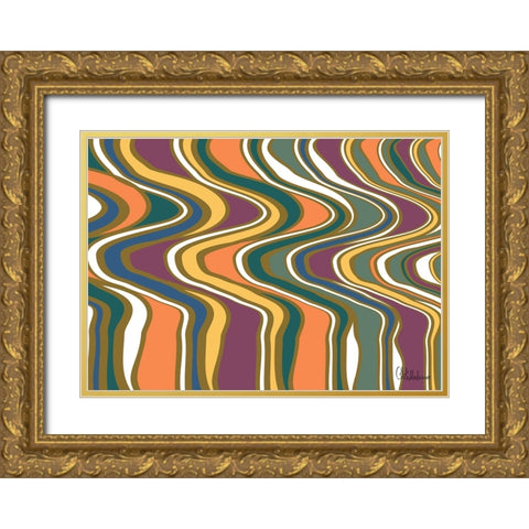 A Game with Abstract Shapes XLIV Gold Ornate Wood Framed Art Print with Double Matting by Medeiros, Celito