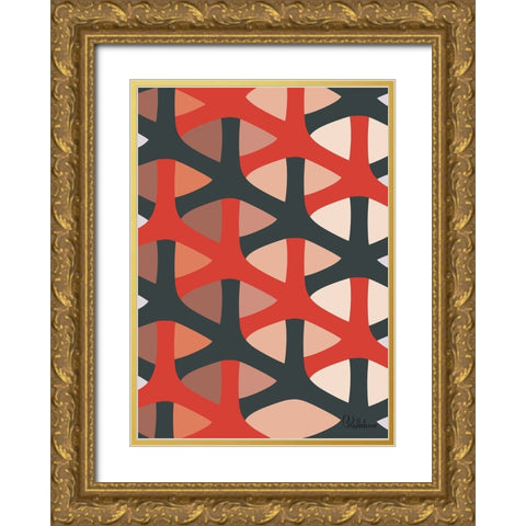 A Game with Abstract Shapes XLVI Gold Ornate Wood Framed Art Print with Double Matting by Medeiros, Celito