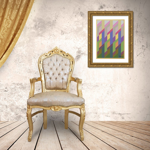A Game with Abstract Shapes IL Gold Ornate Wood Framed Art Print with Double Matting by Medeiros, Celito