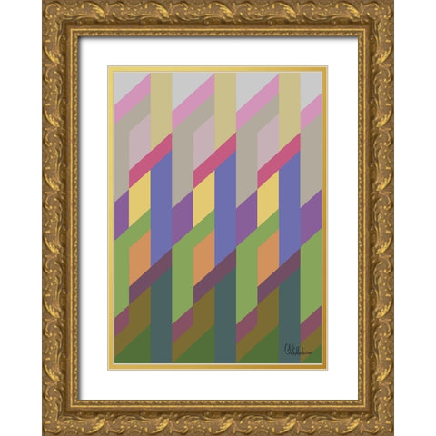 A Game with Abstract Shapes IL Gold Ornate Wood Framed Art Print with Double Matting by Medeiros, Celito