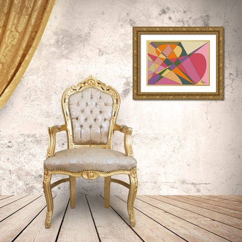 A Game with Abstract Shapes LI Gold Ornate Wood Framed Art Print with Double Matting by Medeiros, Celito