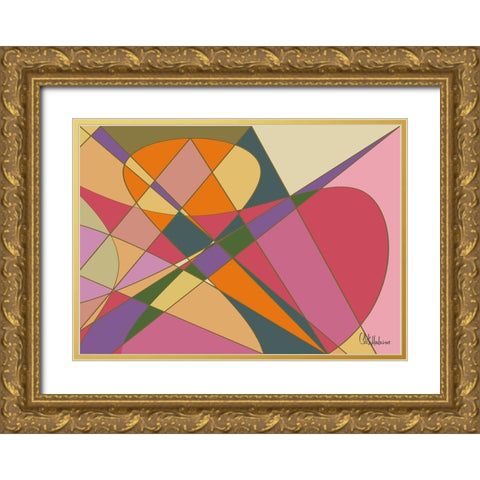 A Game with Abstract Shapes LI Gold Ornate Wood Framed Art Print with Double Matting by Medeiros, Celito