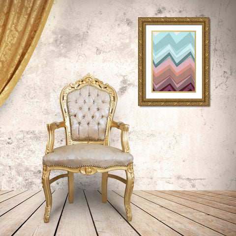 A Game with Abstract Shapes LIII Gold Ornate Wood Framed Art Print with Double Matting by Medeiros, Celito