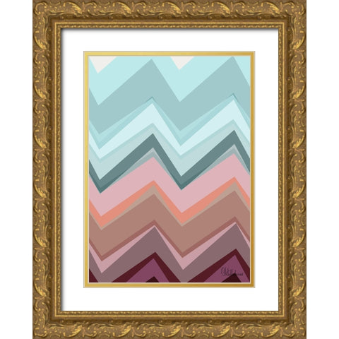 A Game with Abstract Shapes LIII Gold Ornate Wood Framed Art Print with Double Matting by Medeiros, Celito
