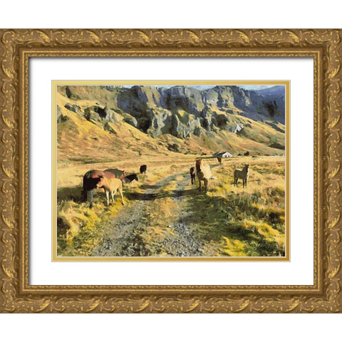 Beautiful nature in Iceland VIII Gold Ornate Wood Framed Art Print with Double Matting by Medeiros, Celito