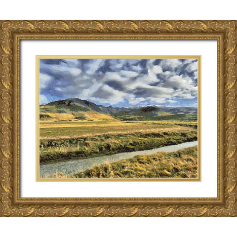 Beautiful nature in Iceland XVI Gold Ornate Wood Framed Art Print with Double Matting by Medeiros, Celito