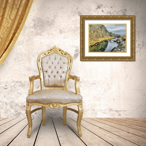 Beautiful nature in Iceland XXVI Gold Ornate Wood Framed Art Print with Double Matting by Medeiros, Celito