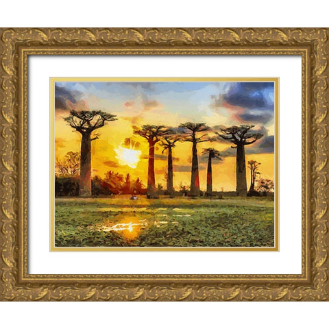 Travel Destination around the World XLI Gold Ornate Wood Framed Art Print with Double Matting by Medeiros, Celito