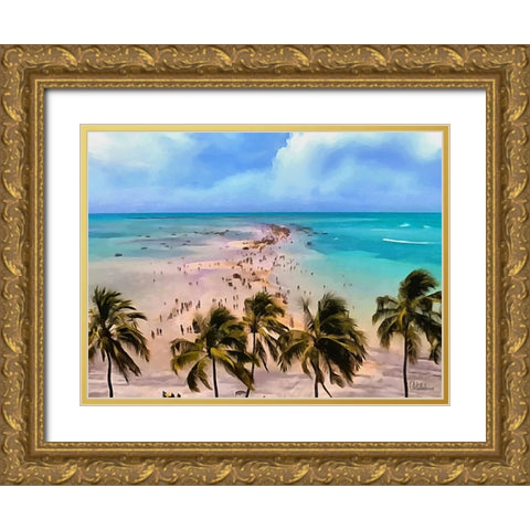 Endless Beach Gold Ornate Wood Framed Art Print with Double Matting by Medeiros, Celito