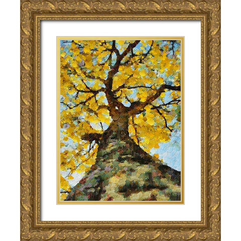 Collectio of Bloomin and Autumn Trees III Gold Ornate Wood Framed Art Print with Double Matting by Medeiros, Celito