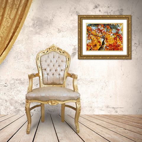 Collectio of Bloomin and Autumn Trees V Gold Ornate Wood Framed Art Print with Double Matting by Medeiros, Celito