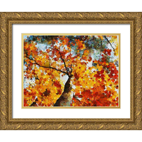 Collectio of Bloomin and Autumn Trees V Gold Ornate Wood Framed Art Print with Double Matting by Medeiros, Celito