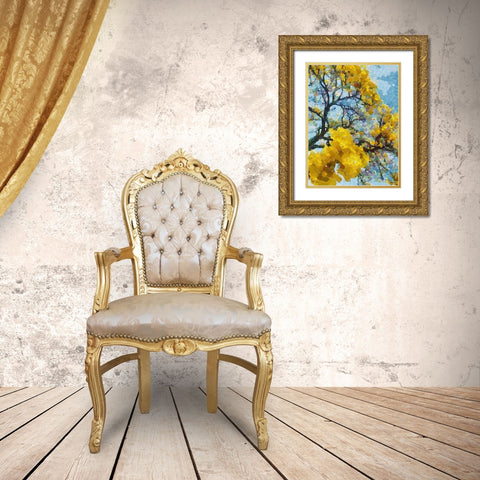 Collectio of Bloomin and Autumn Trees XI Gold Ornate Wood Framed Art Print with Double Matting by Medeiros, Celito