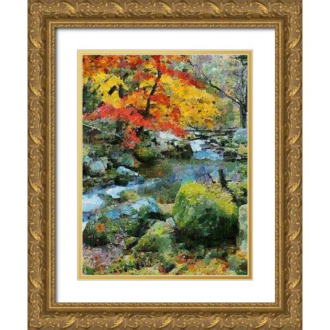 Collectio of Bloomin and Autumn Trees XXI Gold Ornate Wood Framed Art Print with Double Matting by Medeiros, Celito