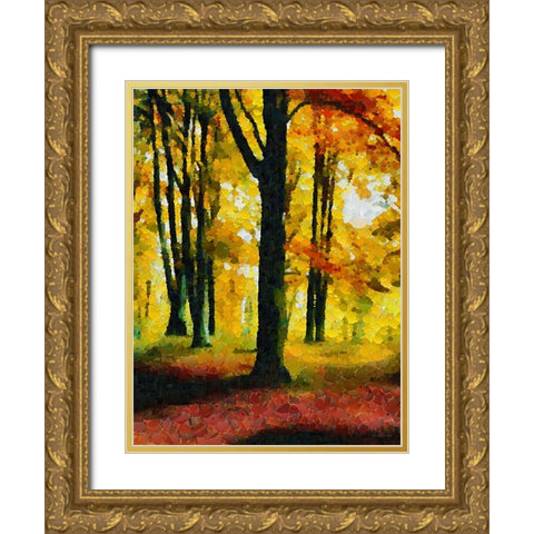 Collectio of Bloomin and Autumn Trees XXVI Gold Ornate Wood Framed Art Print with Double Matting by Medeiros, Celito