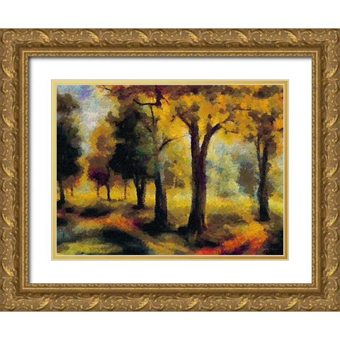 Collectio of Bloomin and Autumn Trees XXVII Gold Ornate Wood Framed Art Print with Double Matting by Medeiros, Celito