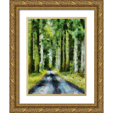Collectio of Bloomin and Autumn Trees XXXI Gold Ornate Wood Framed Art Print with Double Matting by Medeiros, Celito