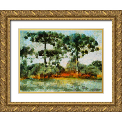 Collectio of Bloomin and Autumn Trees XLIII Gold Ornate Wood Framed Art Print with Double Matting by Medeiros, Celito