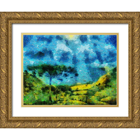 Collectio of Bloomin and Autumn Trees XLIV Gold Ornate Wood Framed Art Print with Double Matting by Medeiros, Celito