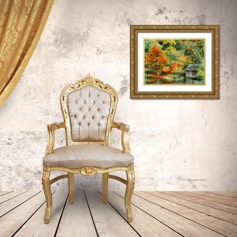 Collectio of Bloomin and Autumn Trees XLVI Gold Ornate Wood Framed Art Print with Double Matting by Medeiros, Celito
