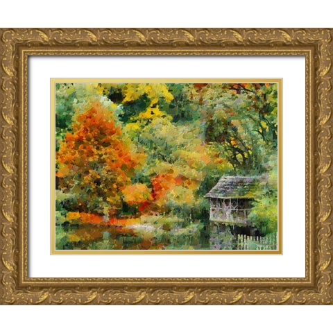 Collectio of Bloomin and Autumn Trees XLVI Gold Ornate Wood Framed Art Print with Double Matting by Medeiros, Celito