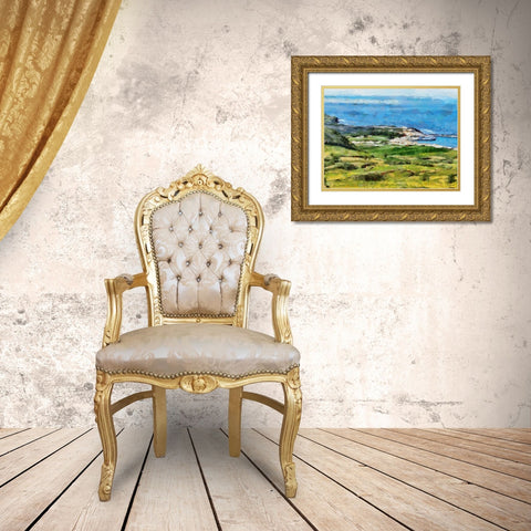View of the Coast II Gold Ornate Wood Framed Art Print with Double Matting by Medeiros, Celito