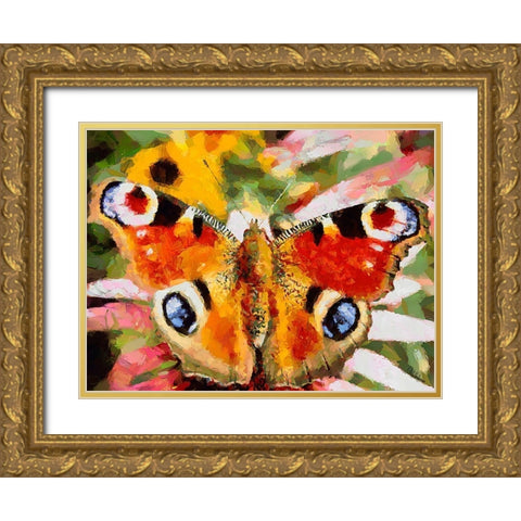 Butterfly Wings VII Gold Ornate Wood Framed Art Print with Double Matting by Medeiros, Celito