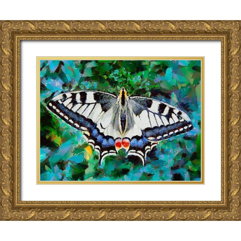 Butterfly Wings VIII Gold Ornate Wood Framed Art Print with Double Matting by Medeiros, Celito