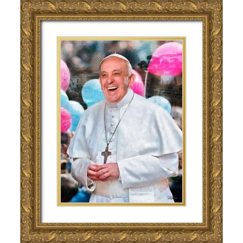 Pop Fransisco II Gold Ornate Wood Framed Art Print with Double Matting by Medeiros, Celito