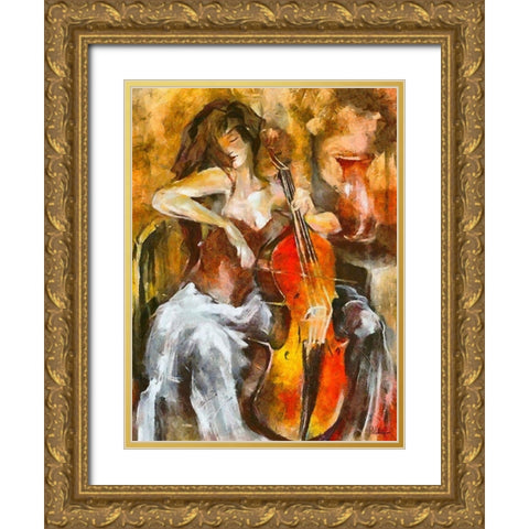 The Music Gold Ornate Wood Framed Art Print with Double Matting by Medeiros, Celito