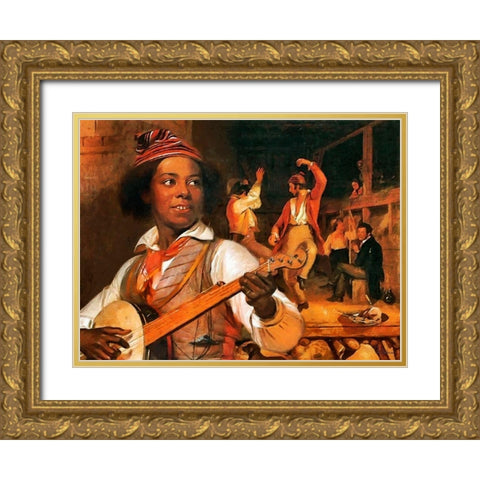 The Musician Gold Ornate Wood Framed Art Print with Double Matting by Medeiros, Celito