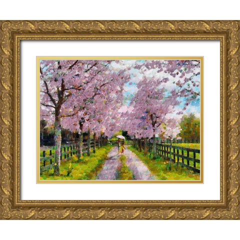 The Way in to Paradise Gold Ornate Wood Framed Art Print with Double Matting by Medeiros, Celito