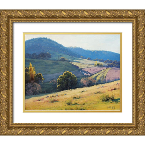 Afternoon Light Tarana Australia Gold Ornate Wood Framed Art Print with Double Matting by Gercken, Graham